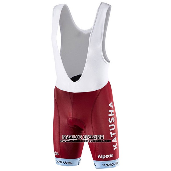 2017 Maillot Ciclismo Katusha Alpecin Rouge et Blanc Manches Courtes et Cuissard